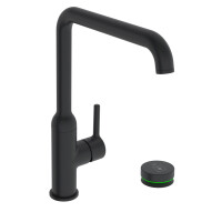 Oras Optima Style Bateria kuchenna wysoka z zaworem do zmywarki Bluetooth 9 V czarny mat 2639FH-33