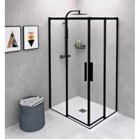 Polysan Altis Line Black Kabina prysznicowa prostokątna 100x90x200 cm drzwi przesuwne profile czarny mat szkło czyste AL1512BAL1592B