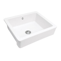 Deante Sabor Zlewozmywak ceramiczny jednokomorowy 61,5x48,5 cm biały ZCB_610H