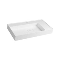 Sapho Godiva Umywalka wisząca lub meblowa 83x44 cm z otworem na baterię biała GU083L