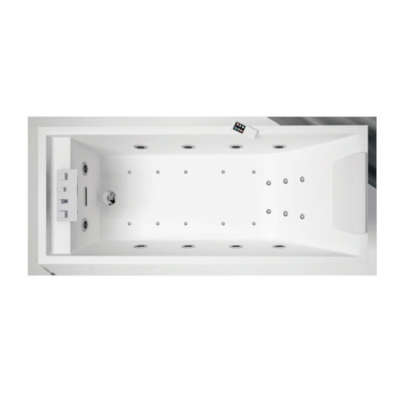 Novellini Sense 3 190x80 cm Wanna z hydromasażem Dream Plus prostokątna biała błyszcząca SENE19080T6-A0K