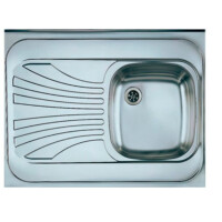 Alveus Classic 30 Zlewozmywak stalowy 80x60 cm 1-komorowy prawy z ociekaczem satyna 1009077