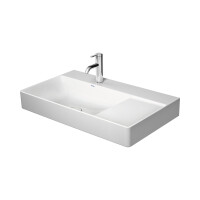 Duravit DuraSquare Umywalka meblowa 80x47 cm lewa z otworem na baterię szlifowany spód biały Alpin z powłoką WonderGliss 23488000711
