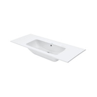 Duravit ME by Starck Umywalka meblowa 123x49 cm bez otworu na baterię biały Alpin z powłoką WonderGliss 23361200601