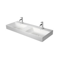 Duravit DuraSquare Umywalka meblowa 120x47 cm podwójna z 2 otworami na baterie szlifowany spód biały Alpin z powłoką WonderGliss 23531200711