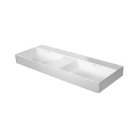 Duravit DuraSquare Umywalka meblowa 120x47 cm podwójna bez otworów na baterie szlifowany spód biały Alpin z powłoką WonderGliss 23531200791