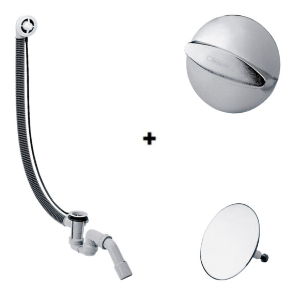 Hansgrohe Flexaplus Syfon wannowy + element zewnętrzny chrom 58141180+58185000