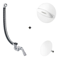 Hansgrohe Flexaplus Syfon wannowy + element zewnętrzny biały mat 58141180+58185700