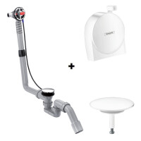 Hansgrohe Exafill S Syfon wannowy z napełnieniem przez przelew + zestaw napełniający biały mat 58115180+58117700