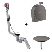 Hansgrohe Exafill S Syfon wannowy z napełnieniem przez przelew + zestaw napełniający czarny chrom szczotkowany 58115180+58117340