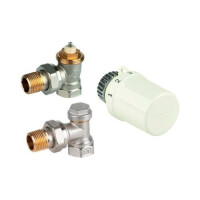 Honeywell Thera-6 Zestaw Głowica termostatyczna biała + zawór termostatyczny kątowy + zawór powrotny VTL3020ES15