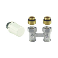 Honeywell Thera-6 Zestaw Głowica termostatyczna biała + zawór podwójny prosty TL3095DY15A