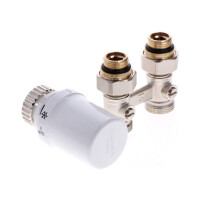 Honeywell Thera-6 Zestaw Głowica termostatyczna biała + zawór podwójny Verafix prosty TL3096DY15