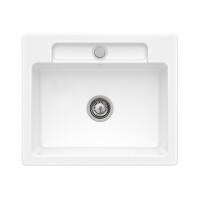 Villeroy & Boch Siluet 60 S Zlewozmywak ceramiczny jednokomorowy 60x51 cm Biały Alpin z powłoką z CeramicPlus 334601R1