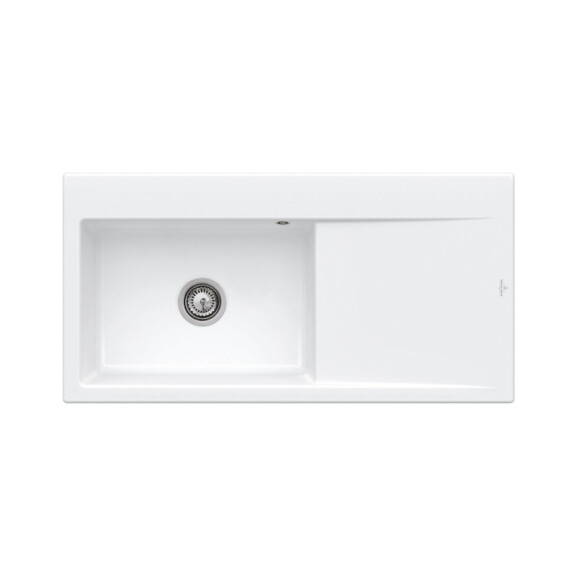 Villeroy & Boch Subway Style 60 Zlewozmywak ceramiczny jednokomorowy 100x51 cm lewy Biały Alpin z powłoką z CeramicPlus 336201R1