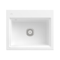 Villeroy & Boch Subway Style 60 S Zestaw Zlewozmywak ceramiczny jednokomorowy 60x51 cm Biały Alpin z powłoką z CeramicPlus + kratka ociekowa 336601R1