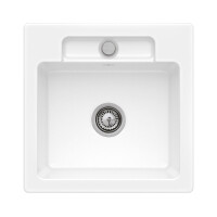 Villeroy & Boch Siluet 50 S Zlewozmywak ceramiczny jednokomorowy 51x51 cm Biały Alpin z powłoką z CeramicPlus 334501R1