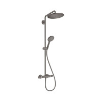 Hansgrohe Croma Select S Zestaw prysznicowy termostatyczny natynkowy z deszczownicą czarny chrom szczotkowany 26891340