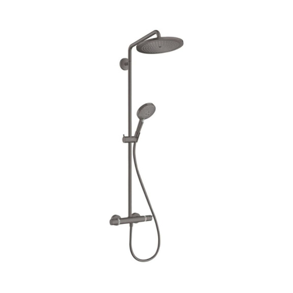 Hansgrohe Croma Select S Zestaw prysznicowy termostatyczny natynkowy z deszczownicą czarny chrom szczotkowany 26891340