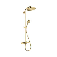 Hansgrohe Croma Select S Zestaw prysznicowy termostatyczny natynkowy z deszczownicą złoty optyczny polerowany 26891990