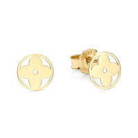 Złote Kolczyki Lilia w Kole 8mm Próba 333