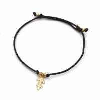 Pozłacana Bransoletka Na Sznurku Znak Zodiaku Strzelec Pr.925