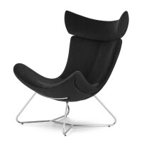 Fotel Larvik na stelażu styl industrialny velvet do salonu Czarny (YA2313-20) Srebrna