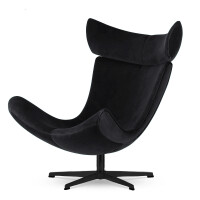 Fotel Larvik velvet styl industrialny do salonu obrotowy Czarny (YA2313-20) Czarna