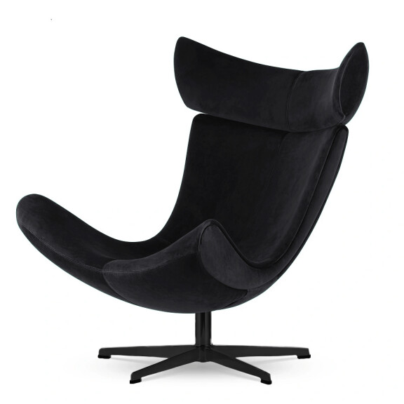 Fotel Larvik velvet styl industrialny do salonu obrotowy Czarny (YA2313-20) Czarna