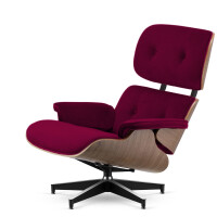 Fotel Lucera XL  insp. Lounge Chair  Velvet Bordowy (SWAN-14) Jasny orzech