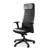 Fotel Biurowy Ares Soft Czarny SKÓRA NATURALNA