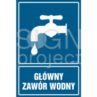 Znak " Główny zawór wody " Signproject