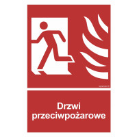 Znak "Drzwi przeciwpożarowe" Lewe Signproject