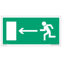 Znak "Kierunek do wyjścia drogi ewakuacyjnej w lewo" Signproject