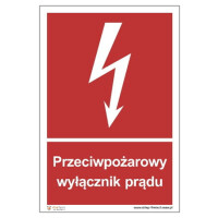 Znak "Przeciwpożarowy wyłącznik prądu" Signproject