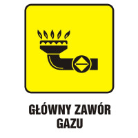 Znak "Główny zawór gazu" Signproject