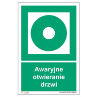 Znak "Awaryjne otwieranie drzwi" Signproject
