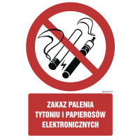 Znak "Zakaz palenia tytoniu i papierosów elektronicznych" Signproject