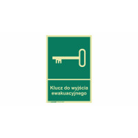 Znak "Klucz do wyjścia ewakuacyjnego" Bold
