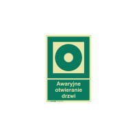 Znak "Awaryjne otwieranie drzwi" Bold