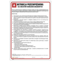 Znak "Instrukcja przeciwpożarowa dla obiektów handlowo-usługowych" Signproject