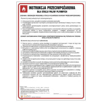Znak "Instrukcja przeciwpożarowa dla stacji paliw płynnych" Signproject