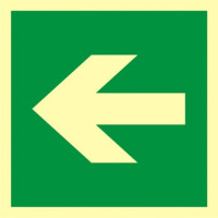 Znak "Kierunek drogi ewakuacyjnej strzałka prosto" Bold