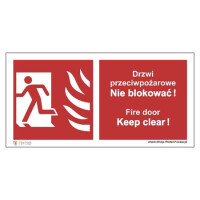 Znak "Drzwi przeciwpożarowe. Nie blokować! Fire door. Keep Clear!" Signproject