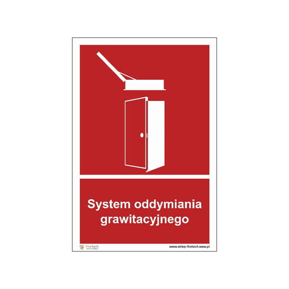 Znak "System oddymiania grawitacyjnego" Signproject