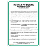 Znak "Instrukcja postępownia w przypadku oparzenia kwasem lub ługiem" Signproject