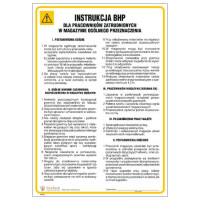 Znak "Instrukcja BHP dla pracowników zatrudnionych w magazynie ogólnego przeznaczenia" Signproject