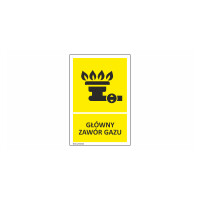 Znak "Główny zawór gazu" Bold