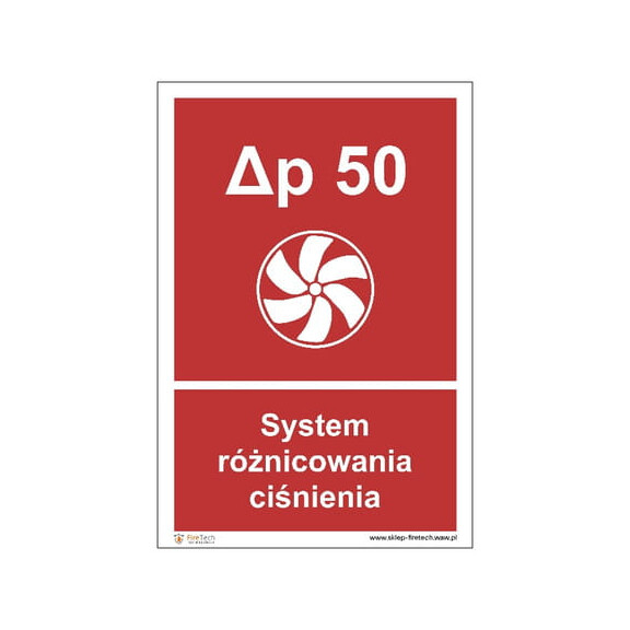 Znak "System różnicowania ciśnienia" Signproject