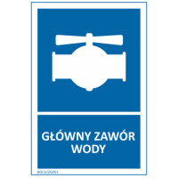 Znak "Główny zawór wody" Bold